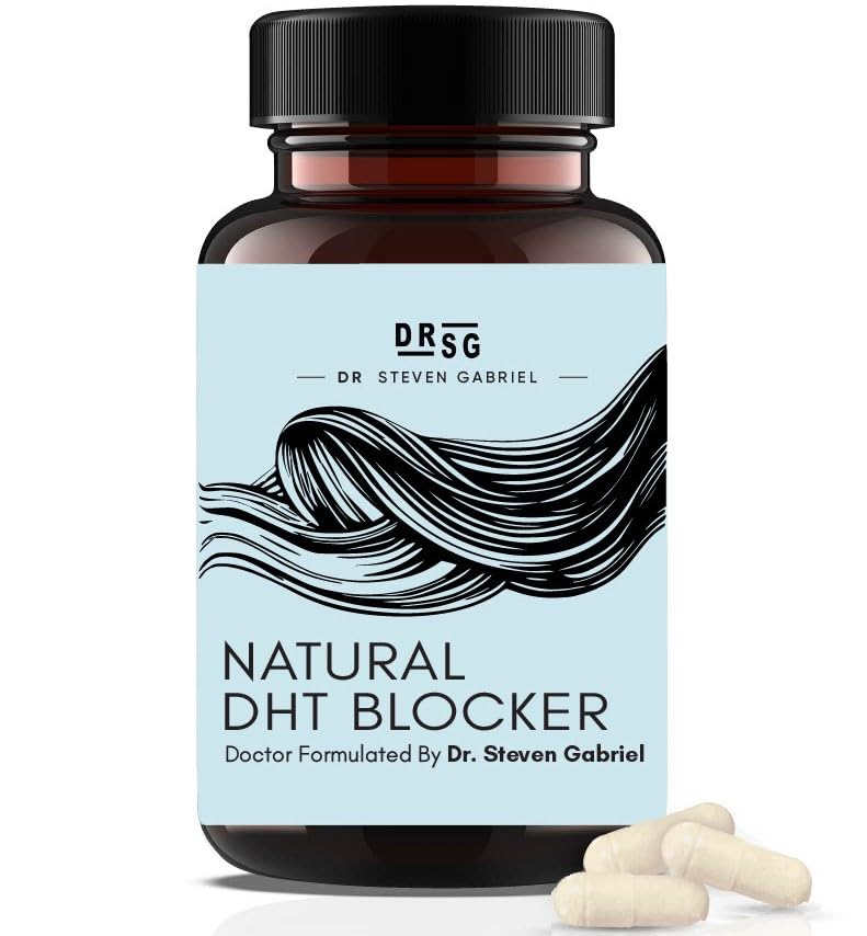 Dr. Steven Gabriel Natural DHT Blocker für Damen und Herren - Haarwachstumsergänzung mit Saw Palmetto, Stinging Nettle, Pygeum Bark, Kürbis Seed Oil Capsules (60 Caps)