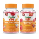 Multivitamines vivantes enfants + probiotiques 5 milliards d'enfants, Gummies Bundle - Grande dégustation, supplément de vitamine, sans gluten, sans OGM, gummy à croquer