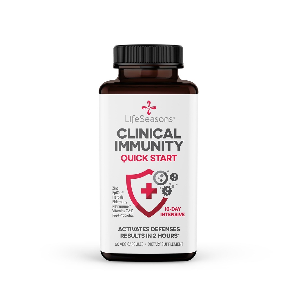 Klinische Immunität - Quick-Start - Immunsystem Unterstützung - Schnelle Immunität Antwort - Boosts Antibodies, B + T + NK Cells, Neutrophils & Macrophagens - Schwarze Elderberry & Pre + Probiotics - 60 Kapseln
