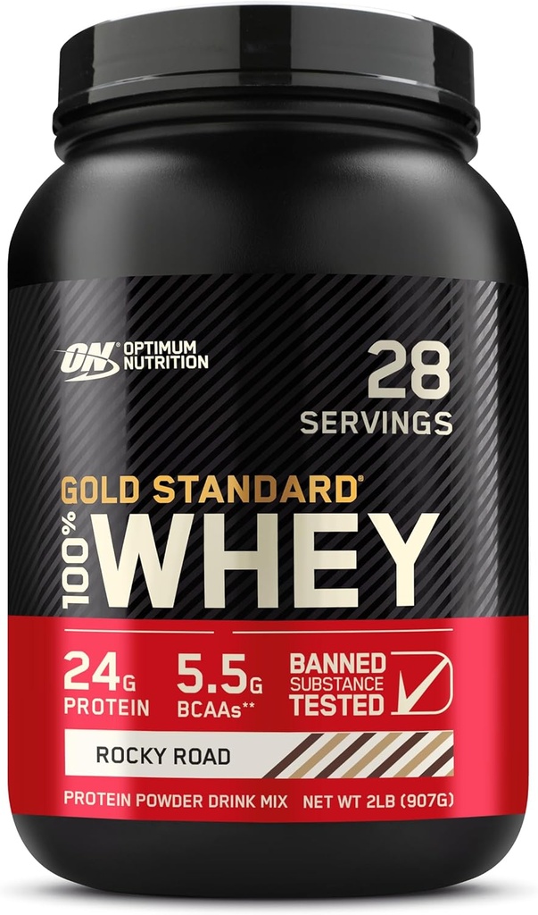 Optimum Nutrition Or Standard 100% poudre de protéines de lactosérum, Rocky Road, 2 livres (paquetage mai Vary)