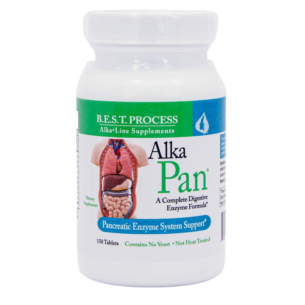 Alka•Pan Best Process Alkaline — Natürliche Verdauungsergänzung — Pankreasenzyme mit Antioxidant-Rich Superfoods & Digestive Kräuter