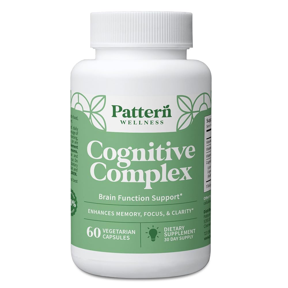 Muster Wellness kognitive Complex Supplement – Unterstützt Gedächtnis, Fokus, Psychische Klarheit und Gehirngesundheit – Lion’s Mane, Bacopa, B Vitamine – 60 vegetarische Kapseln