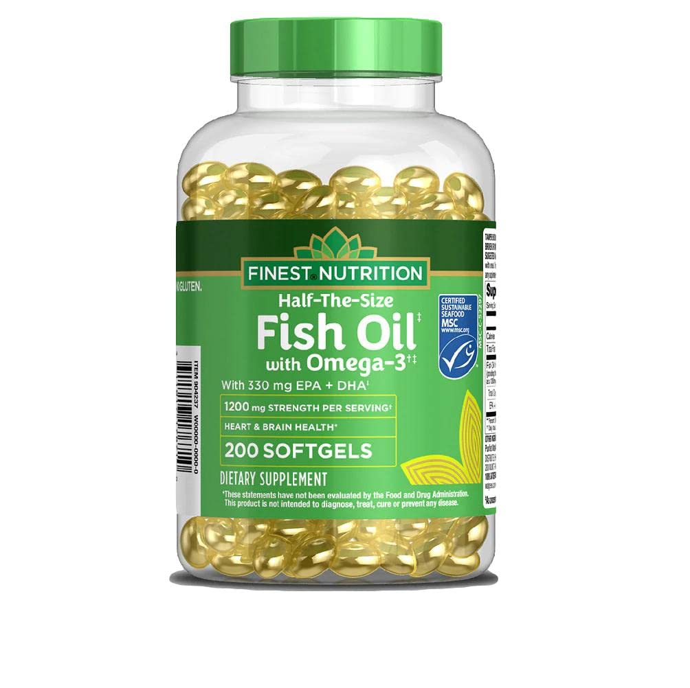 Feinste Ernährung Halb-the-Size Fischöl 1200 mg, Softgels, 200 ea