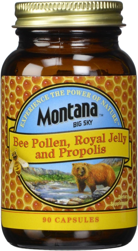 Bee Pollen Royal Jelly et Propolis Capsules, 90 Compte (paquet de 12)