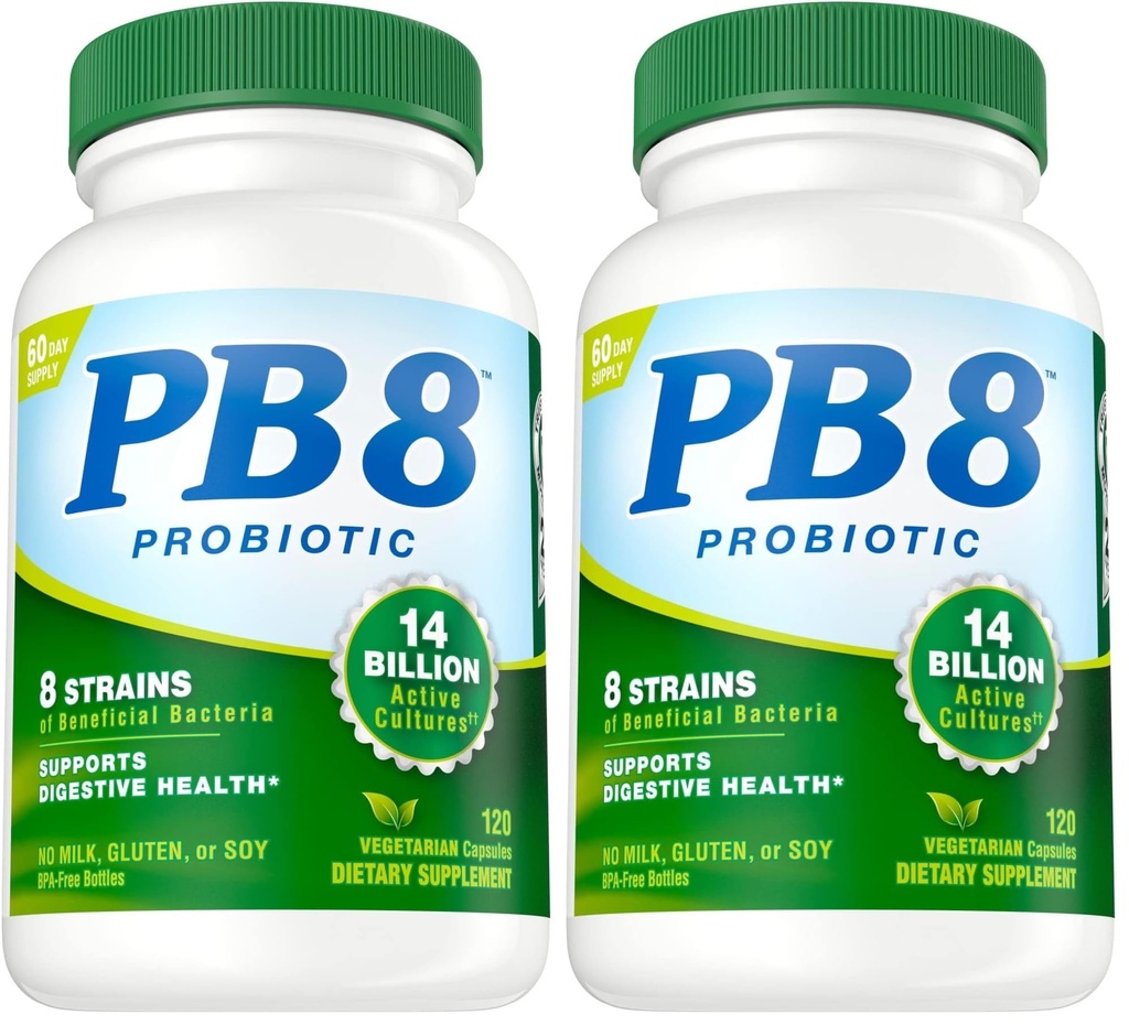 Nutrition maintenant PB 8 Acidophilus probiotique pour la vie* Supplément alimentaire végétarien pour les hommes et les femmes, 120 Nombre (paquet de 2)