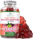 Purify Life Vegan Collagen Gummis mit Biotin Vitaminen für Haar Haut und Nägel Gesundheit, (90 Chews) Collagen Support Superfruit Complex mit Resveratrol, Vitamin A, E, C - Ersetzen Kapseln, Pillen