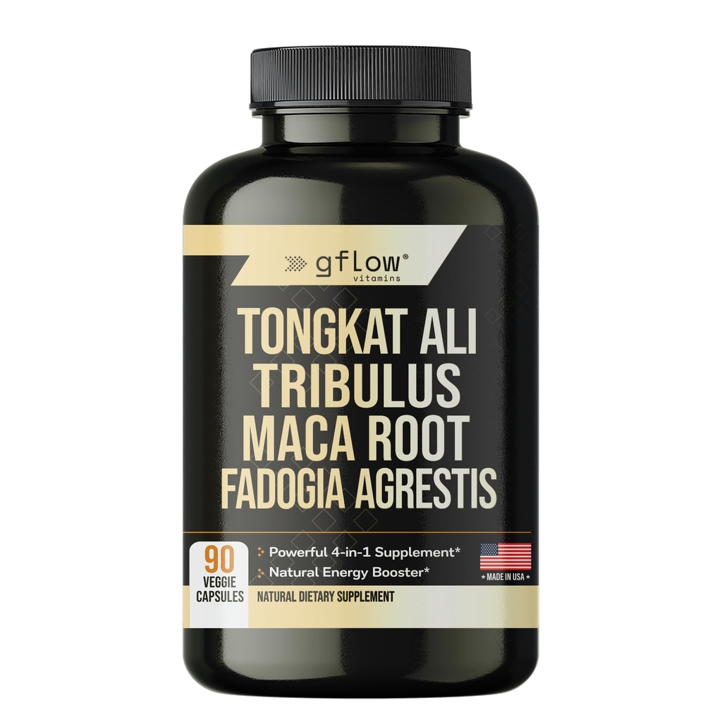 Tongkat Ali pour les hommes et les femmes- Formule de force supplémentaire avec Fadogia Agrestis et Tribulus avec Maca Root - Stamine, Vitalité, Énergie, Mood Support
