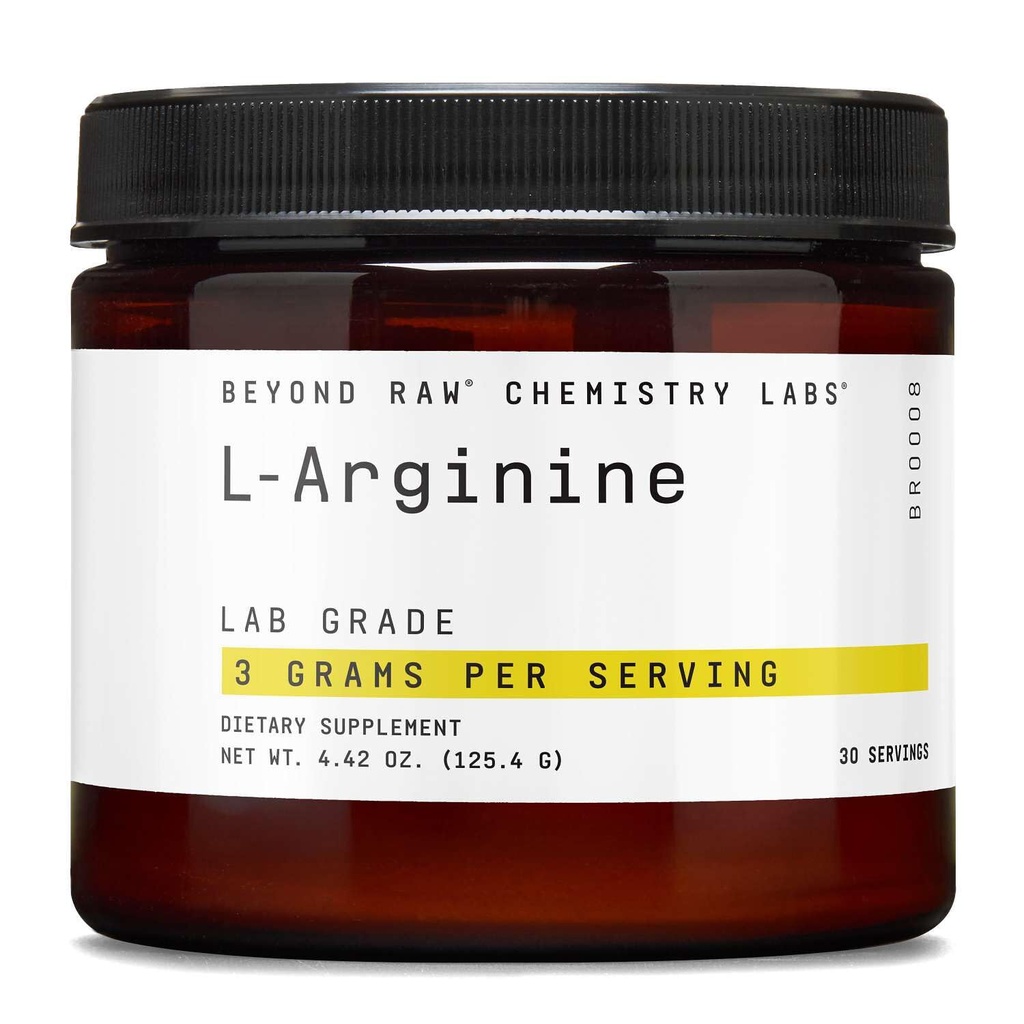 BEYOND RAW Chimie Labs L-Arginine Poudre, Carburants Exercice et soutient la récupération, 30 portions