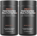Codeage Hommes Multivitamines quotidiennes – 25+ Vitamines et minéraux essentiels, aliments organiques entiers, probiotiques, Oméga-3, zinc, vitamines A, B, C, D, E & K, 2 Pack