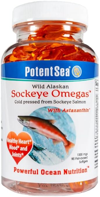 Wild Alaskan Sockeye Omegas Lachs Fish Oil Supplement, Omega-3 EPA und DHA, einfache Verdauung, kalt gepresst, 90 Softgel
