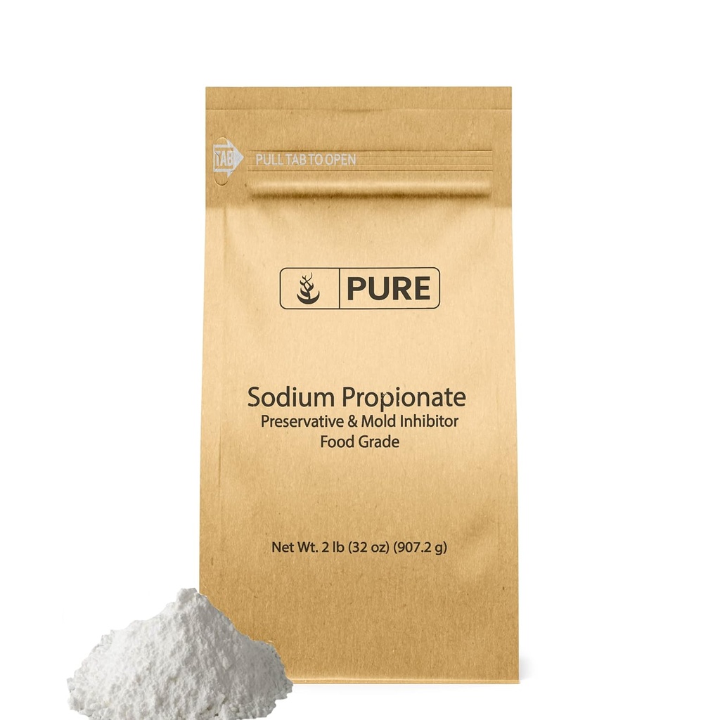 Ingrédients originaux purs Propionate de sodium (2 lb) Inhibiteur de moisissure et de préservation, qualité alimentaire, additif alimentaire