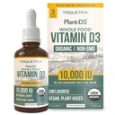Bio Vitamin D3 10.000 IU - Pflanze D3, Vegan, Max Strength Sublingual Liquid D3 Tropfen - 200% höhere Absorption, 100% pflanzenbasierte Cholecalciferol Form & Vegan D3, einstellbare Dosierung (30 Portionen)