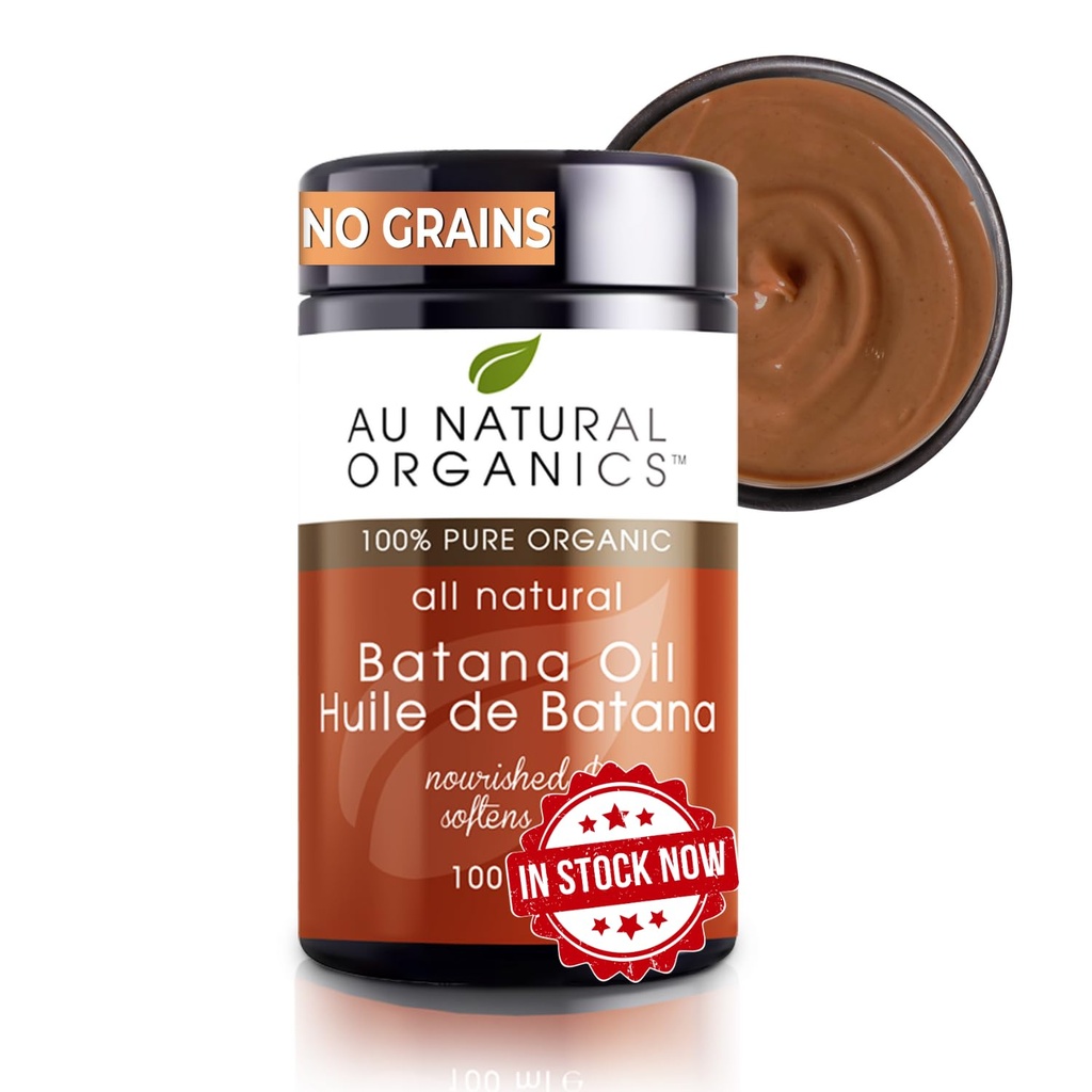 "Au Natural Organics Agent de collage des cheveux - Huile de Batana brute pour la croissance des cheveux, 100 ml, Nourrit et répare endommagés , Minimise la perte des cheveux, Hydratant sec , Progressivement devient blanc à brunâtre"