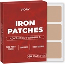 Iron Patches (Pack von 60) - 100% Natural Patch für Damen und Herren - mit Biotin - Energie, Fokus &amp; Body Support - Erweiterte Formel