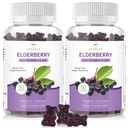 AFXMATE Sambucus Black Elderberry Gummis mit Zink und Vitamin C für Erwachsene Kinder Immununterstützung, Sugar Free 120 Counts
