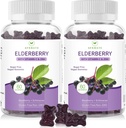 AFXMATE Sambucus Black Elderberry Gummis mit Zink und Vitamin C für Erwachsene Kinder Immununterstützung, Sugar Free 120 Counts