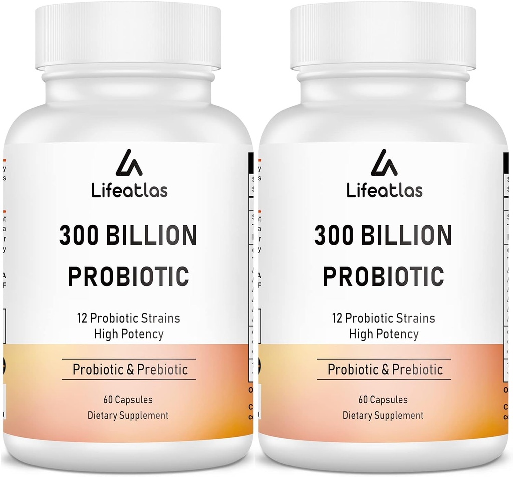 300 Billion CFU Probiotics - Probiotika für Frauen und Männer, 12 Probiotische Strains Plus Prebiotic, Max Potent für Gesamtdigestive & Gut Gesundheit, Immununterstützung, Regal Stabil - 120 Kapseln