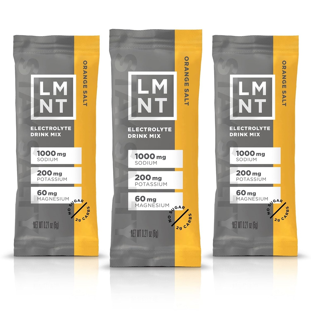LMNT Keto Elektrolyt Pulver-Packets| Paleo Hydration Pulver| Kein Zucker, keine künstlichen Zutaten | Orange Salz | 30 Stick Packs
