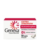 Genexa Clean Acetaminophen 500mg Extra Strength, Dye Free Pain Reliever Fever Reducer, 0% Künstliche Additive, Schmerzmedizin für Erwachsene, glaubt Kopfschmerzen, Backache, Minor Arthritis Pain, 50 Tabletten
