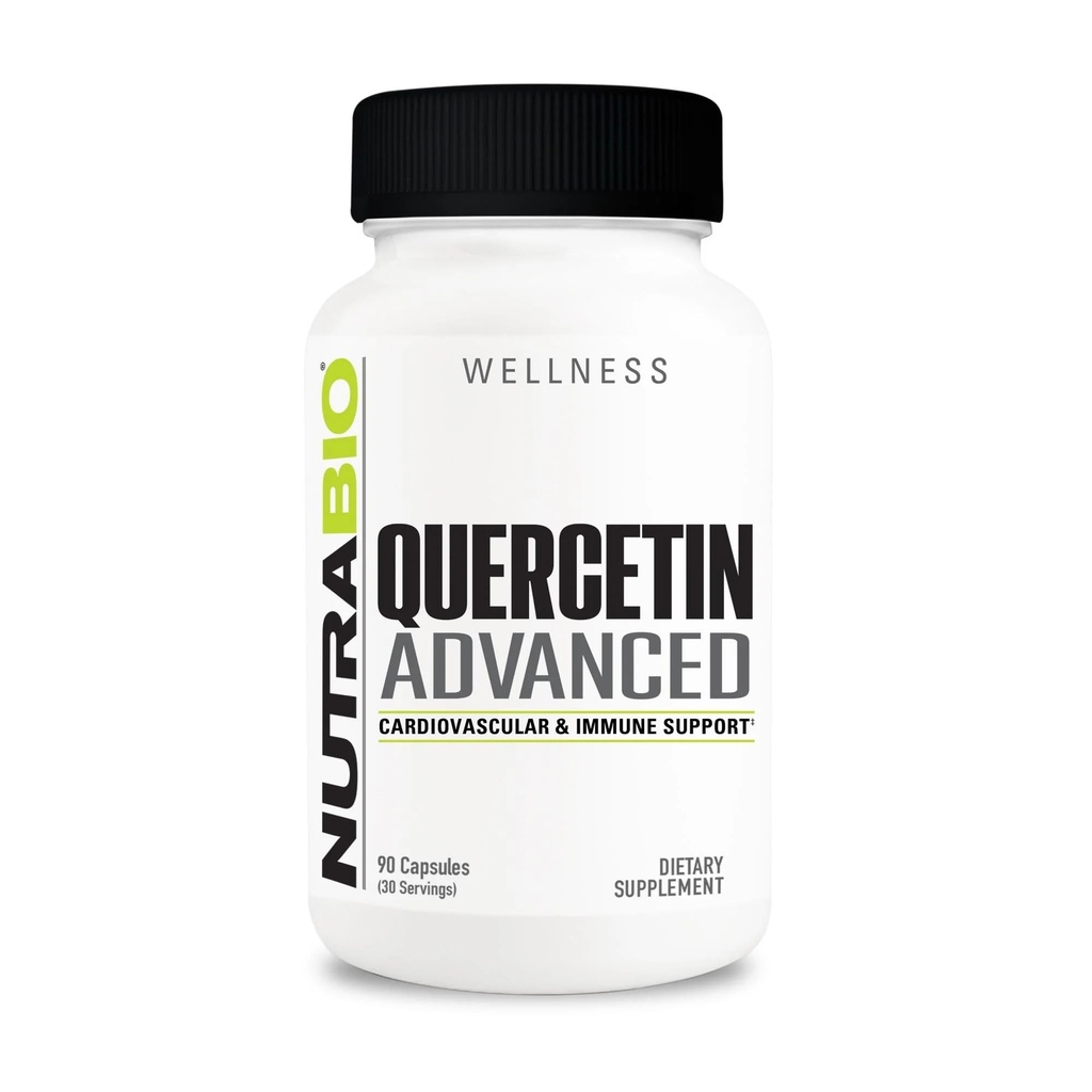 NutraBio Quercetin Fortgeschritten mit Vitamin C und Bromelain - Potent Antioxidant - 90 Kapseln