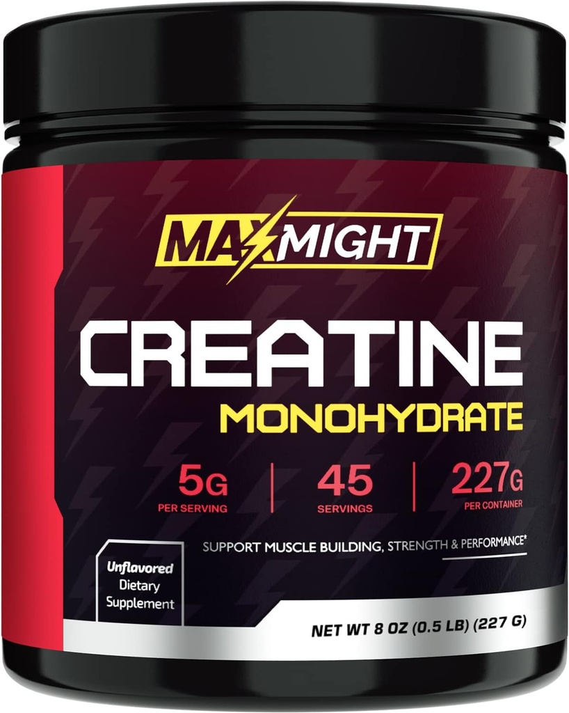 Kreatin Monohydrat-Pulver, Micronized, 5g Pro Servieren, Unflavored & Highly Soluble, Kein Filler, Build Muskel & Enhance Performance für Männer & Frauen, 45 Servierungen