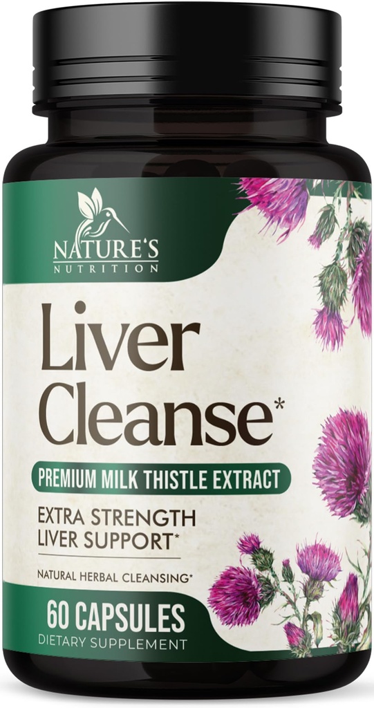 Liver Cleanse Detox & Repair Formula - 20-in-1 Advanced Liver Support Supplement mit Silymarin Milk Thistle, Dandelion Root, Artichoke Extract, Turmeric, Choline, & Beetroot - 60 Veggie Capsules