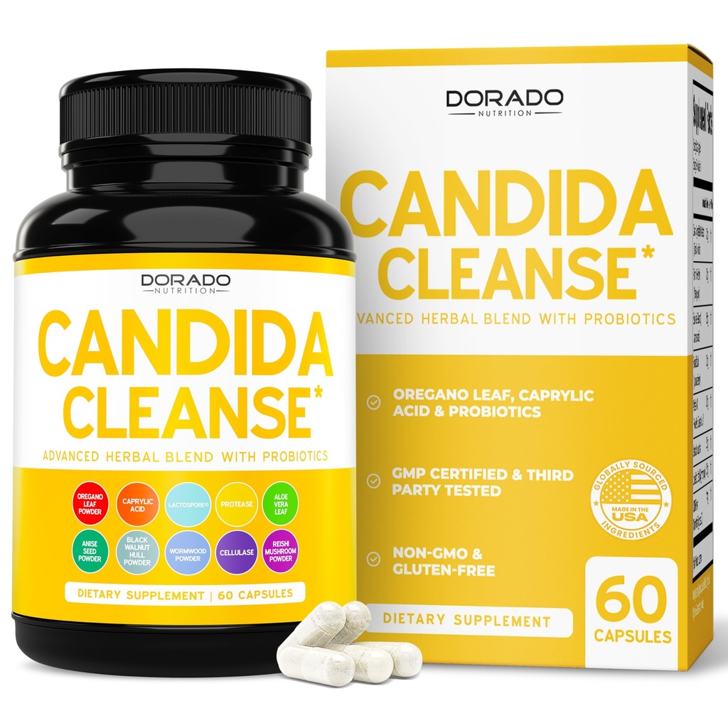 Candida Cleanse Detox (60 Count) Advanced 11-in-1 Formel für Wachstum Behandlung mit Candida Killer Complex für Männer und Frauen - Third Party Tested - Made in USA