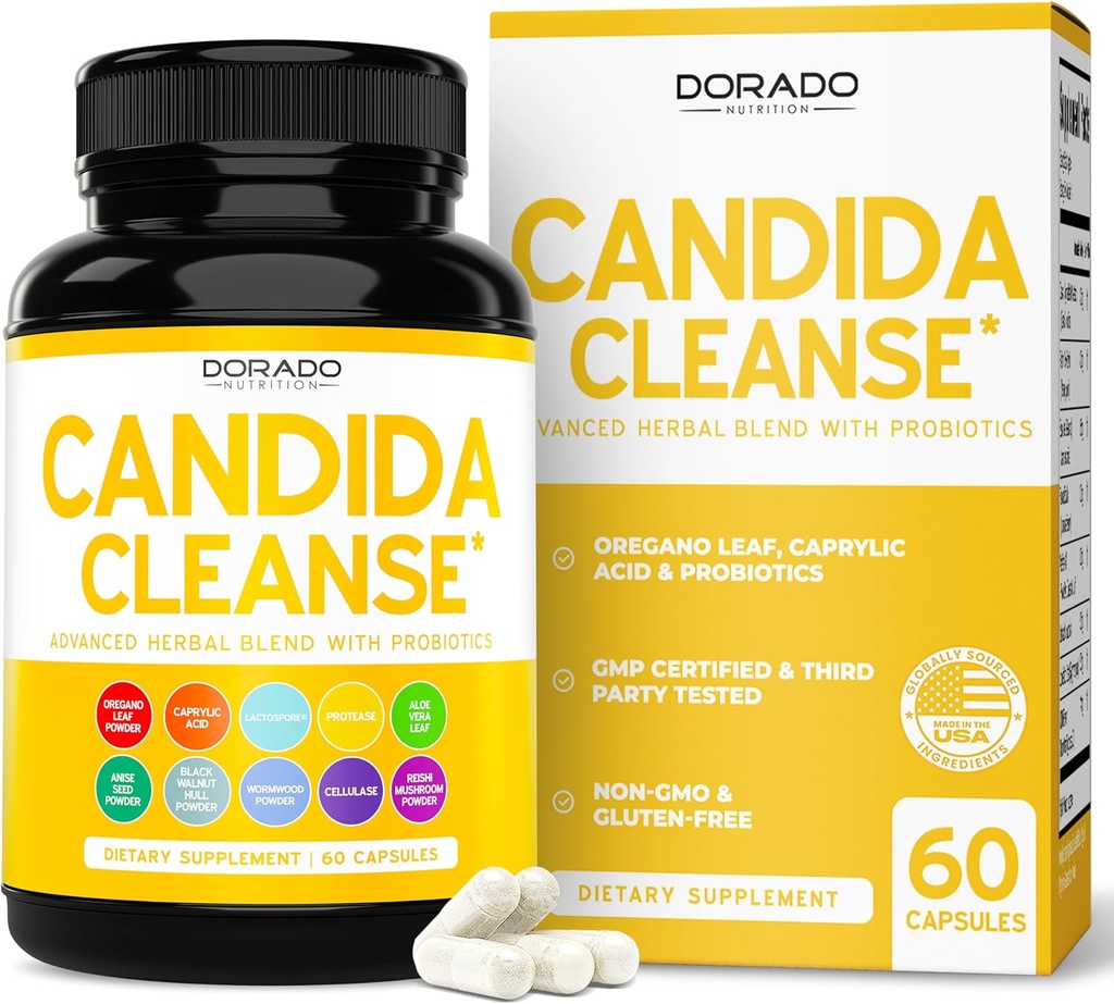 Candida Cleanse Detox (60 Count) Advanced 11-in-1 Formel für Wachstum Behandlung mit Candida Killer Complex für Männer und Frauen - Third Party Tested - Made in USA