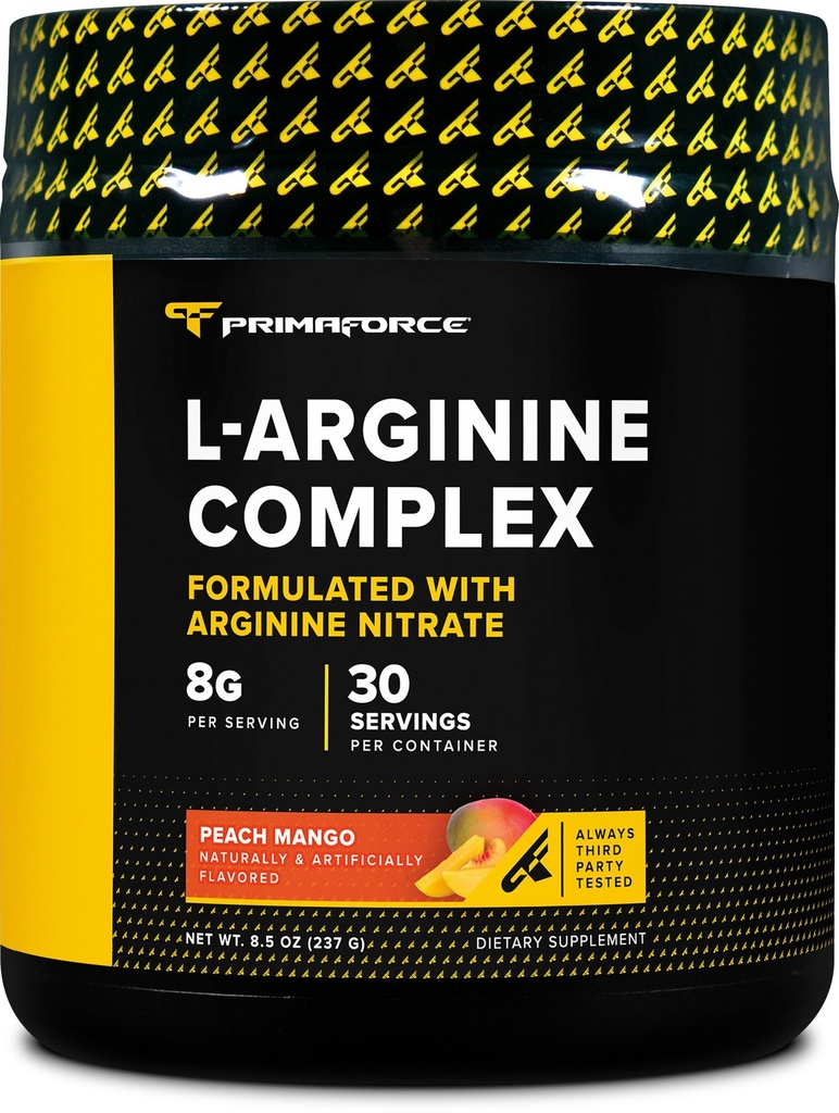 Primaforce L-Arginin Complex Powder (30 Portionen pro Flasche | Peach Mango) Leistungsstarke Protein Building Supplement für maximale Gains