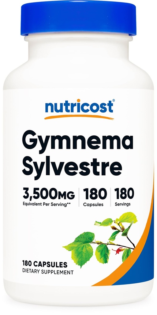 Nutricost Gymnema Sylvestre 3 500mg (20:1 Extrait) de 175mg, 180 Capsules - Non-OGM, sans gluten, et Végétarien Friendly