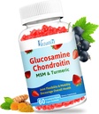 Hohe Bioverfügbare Glucosamin Chondroitin Gummis mit Turmeric & MSM, Boswellia -Joint Support Supplement - Knorpelunterstützung, Flexibilität & Stärke - 60 Gummis