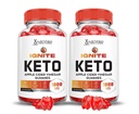 Justified Laboratories (2 Pack Ignite Keto ACV Gummies Advanced 1000MG Ignite Keto Gummies Formel Apfelessig mit Granatapfelfettsaft Pulver B12 Vegan Non GMO 120 Gummys