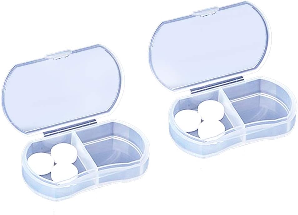 2PCS Pill Case Organizer, Täglich AM &amp; PM Behälter, Medizin Halter, Ideal für Medikamente, Vitamin, Ergänzung, perfekt für Reisen, Ideal für Geld (Weiß)