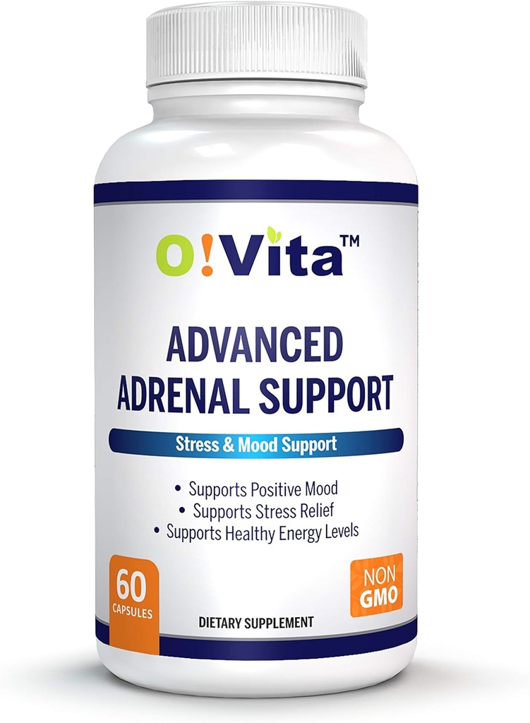 Advanced Adrenal Support mit Ashwagandha, Panax Ginseng, unterstützt Adrenal Gland Health 2-Month Supply (60 Non-GMO Kapseln)