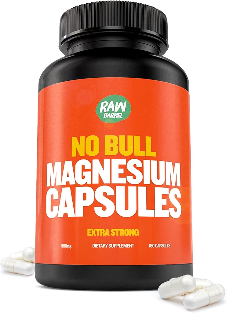 Gélules de magnésium, Citrate de magnésium unique et formule d'oxyde pour le sommeil et la relaxation, pilules de magnésium pour prévenir les douleurs musculaires et les spasmes, Citrate d'oxyde de magnésium, 500g