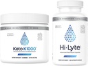 Hi-Lyte Keto K1000 Electrolyte Powder | Hydration Powder Drink Mix | Raw Mineral Flavor, No Stevia | 50 Servings | Plus Electrolyte Replacement Capsules for Rapid Rehydration