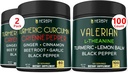 Bundle 7in1 Turmeric Curcumin & 5in1 Valerian Root Supplement - Unterstützung Verdauung, Herzgesundheit, Immunität und Entspannung