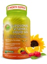 Liposomale Vitamin C Liquid Gel Kapseln - 1100mg - Hergestellt mit Bio Acerola Kirschen, hohe Potenz Vitamin C Liposomale Immununterstützungsergänzung mit verbesserter Absorption & Bioverfügbarkeit - 120 Graf
