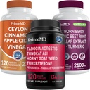 Ceylon Cinnamon (1pk), Fadogia Tongkat Ali (1pk), und Nitric Oxide (1pk) Supplement Bundle - Potente Vitamine für Herz, Energie, männliche Wohlbefinden, & Immununterstützung - Non-GMO, Vegan, Gluten-Free