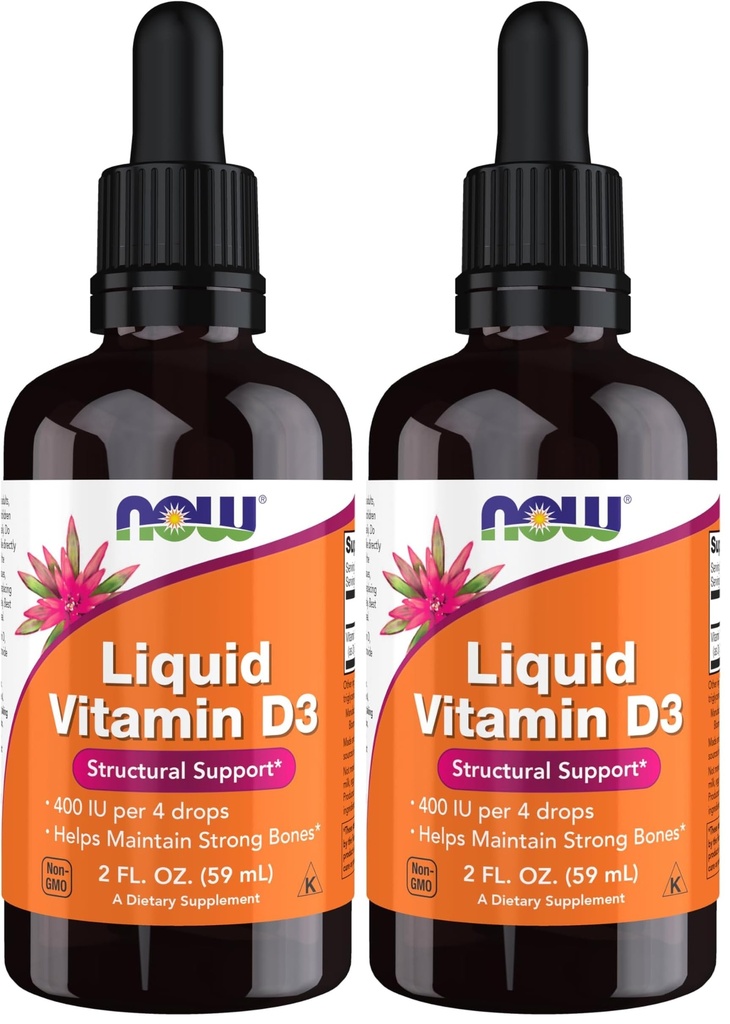 Suppléments, vitamine liquide D-3, os forts*, soutien structurel*, 2-Ounce (paquet de 2)