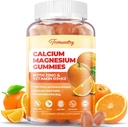 Calcium Magnesium Zink-Gummien mit Vitamin D3 & K2 - Hohe Absorption Magnesium-Glycinat 400mg - Zuckerfreie Kalzium-Ergänzung - Unterstützung Nerve Muskel- und Immunität - für Erwachsene Männer Frauen Kinder