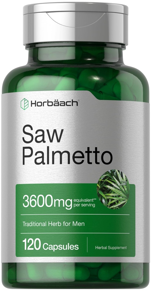Horbäach Saw Palmetto Extrakt | 120 Kapseln | Non-GMO und Gluten Kostenlose Formel | aus Saw Palmetto Beeren