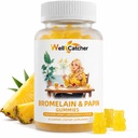 Bromelain Papain Enzyme Gummies Supplement: Bromelain 500MG mit Querectin Gummi für Erwachsene Kinder, Organische Bromelain Papaya Enzyme für Verdauungsunterstützung Immunität Antioxidans Vegan 60CT
