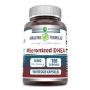 Erstaunliche Formeln Micronized DHEA Supplement | 50 Mg pro Servieren | 180 Veggie Kapseln | Non-GMO | Gluten-Free | Made in USA
