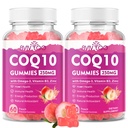 2 Pack CoQ10 Gummies 250mg, Plus Omega-3, Vitamin B3 & Zink, Magnesium - Hohe Absorption Coenzym Q10 Ergänzungen für Herzgesundheit, Zelluläre Energie, & Antioxidans Unterstützung, 120 Zähler