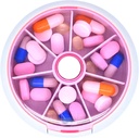 Pill Organizer Reise Pille Fall für Geldbörse Portable Pille Box Runde Wöchentlich Pille Behälter für Vitamin Fisch Öl Pillen Ergänzungen (Pink)