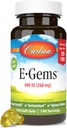Carlson - E-Gems 400 IU (268 mg), Natürliche Quelle Vitamin E, Optimale Wellness, 140 Weichgel