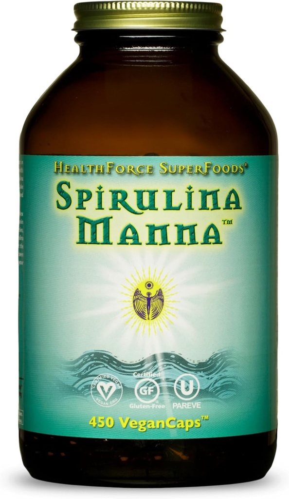 HealthForce SuperFoods Spirulina Manna - Kapseln - 450 Vegan Kapseln
