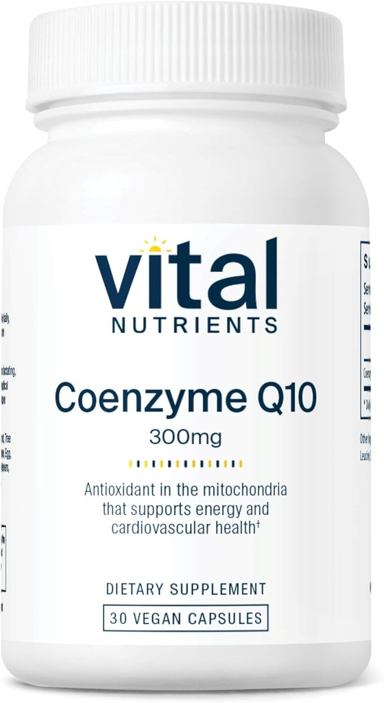 Vital Nährstoffe CoQ10 300mg | Vegan-Ergänzung | Potent Antioxidant von CoEnzyme Q10 zur Unterstützung von Herz-Gesundheits- und Energieniveaus* | Gluten, Dairy und Soy Free | Non-GMO | 30 Kapseln
