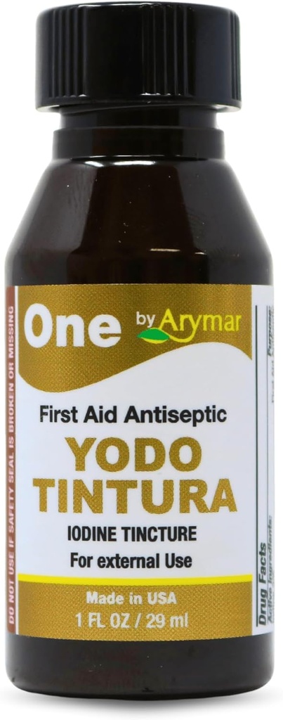 Arymar Iodine Tincture, YODO Tintura 2% Lösung für Minor Cuts, Scrapes, Burns, 1 Fl Oz